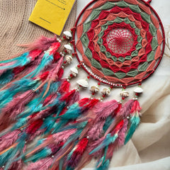 Olive Red Coral Rosewood Dreamcatcher