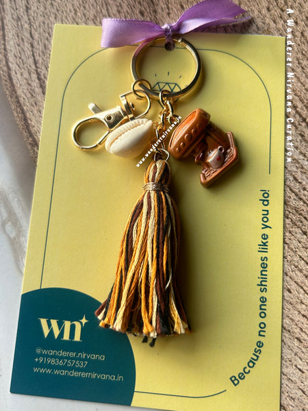 Coffee Boho Keychain Bagcharm