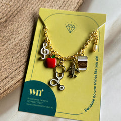 Apple Doctor Music Travel Coffee Bracelet with a pearl drop