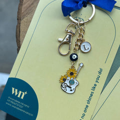 Guitar EvilEye Personalised Keychain