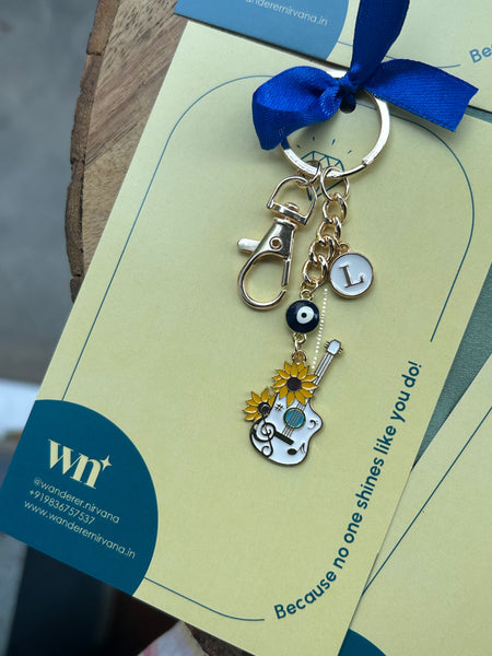 Guitar EvilEye Personalised Keychain