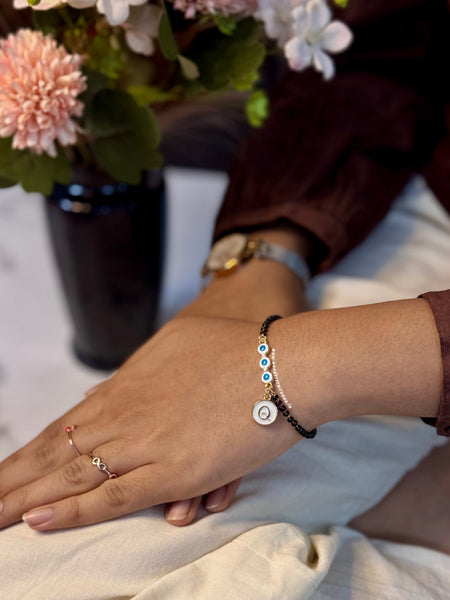 Trilok Nazariya Bracelet with Initial