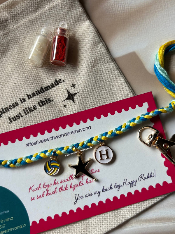 Volleyball Charm Rakhi Keychain