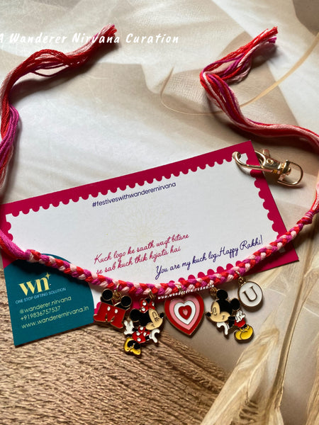 Mickey Minnie Charm Rakhi Bagcharm