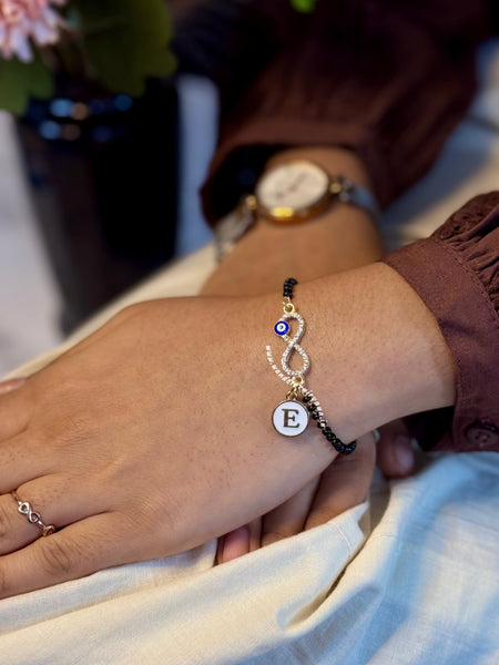 Infinty Nazariya Bracelet with Initial