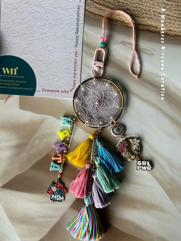 Girl Power Mom Boho Personalised Lumba Bagcharm