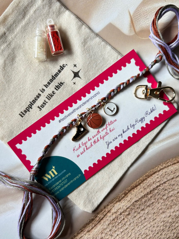Basketball Charm Rakhi Keychain