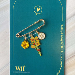 Sunflower Personalised Brooch