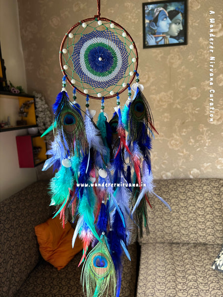 Intricate Pearl Morpankh Mayur Shells Dreamcatcher