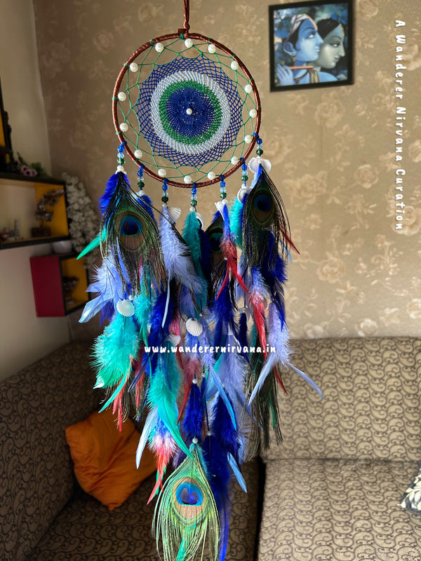 Intricate Pearl Morpankh Mayur Shells Dreamcatcher