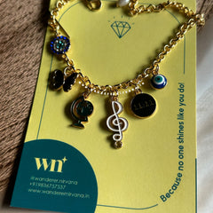 Evileye Butterfly Music 11:11 Travel Bracelet with pearl drop