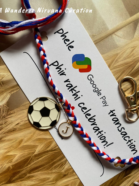 Football Initial Charm Rakhi Bagcharm