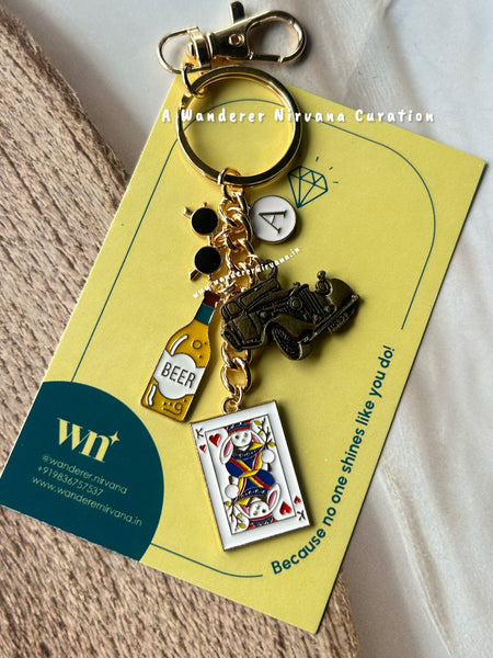 Beer King Vintage Car Keychain