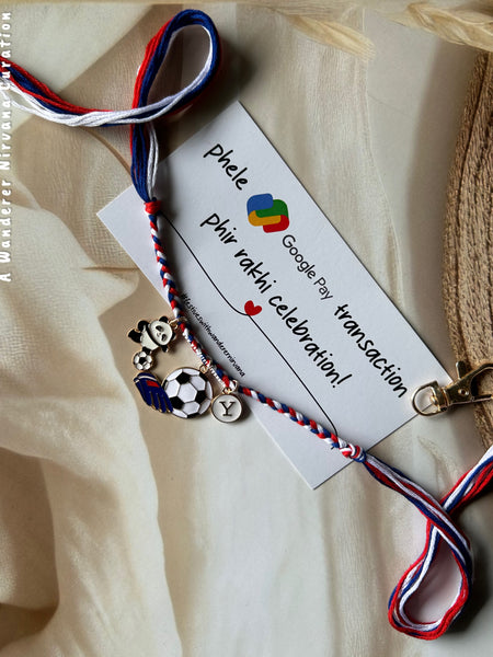Football Pro Panda Rakhi Keychain