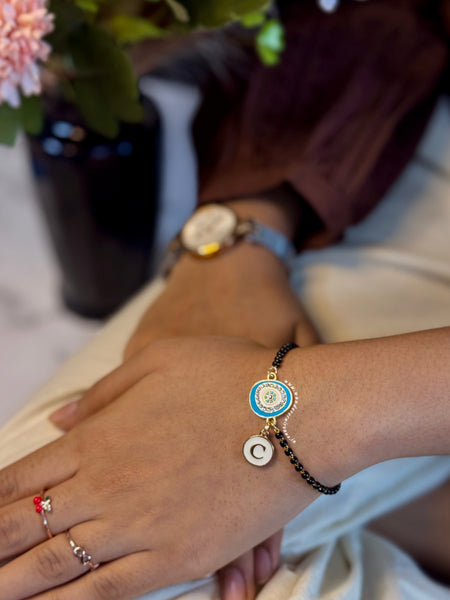 Neelam Nazariya Bracelet with Initial