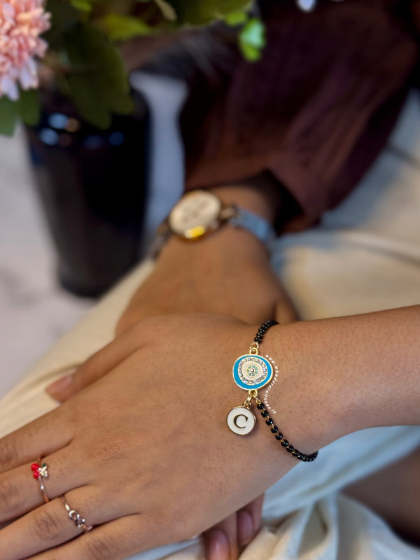 Neelam Nazariya Bracelet with Initial