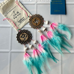 Ohm Swastik Pink and Mint Tyohar