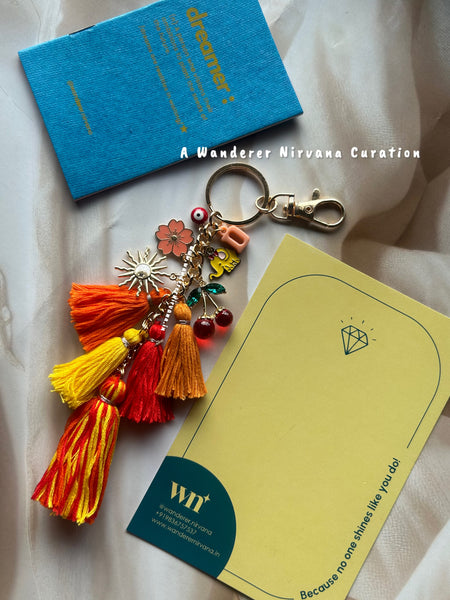 Boho Personalised Sunrise Drama Keychain Bagcharm