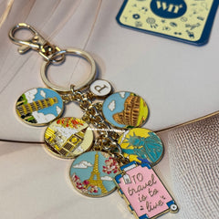 London Paris Newyork Rome Keychain