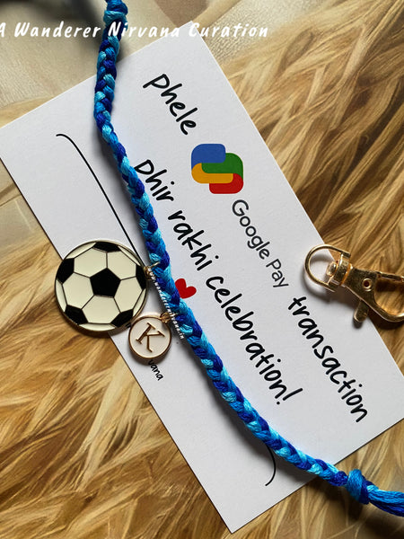 Football Initial Charm Rakhi Bagcharm