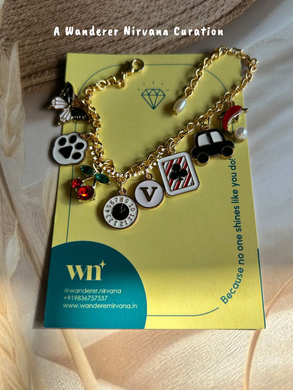 Classic Berry Personalised Bracelet with Pearl Drop