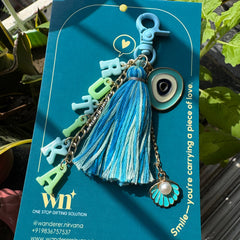 Personalised Blue Bagcharm
