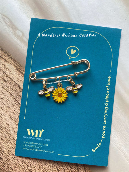 Honeybee Flower Brooch