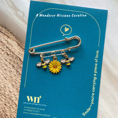 Honeybee Flower Brooch