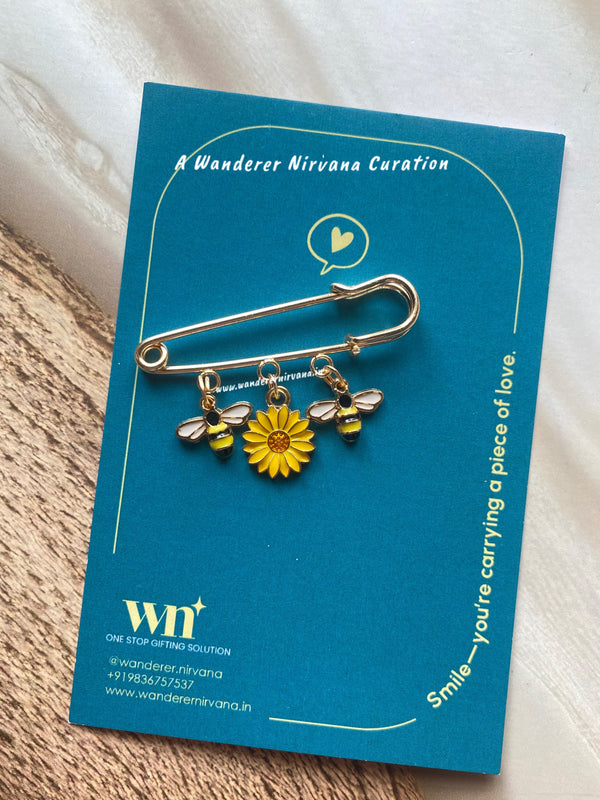 Honeybee Flower Brooch