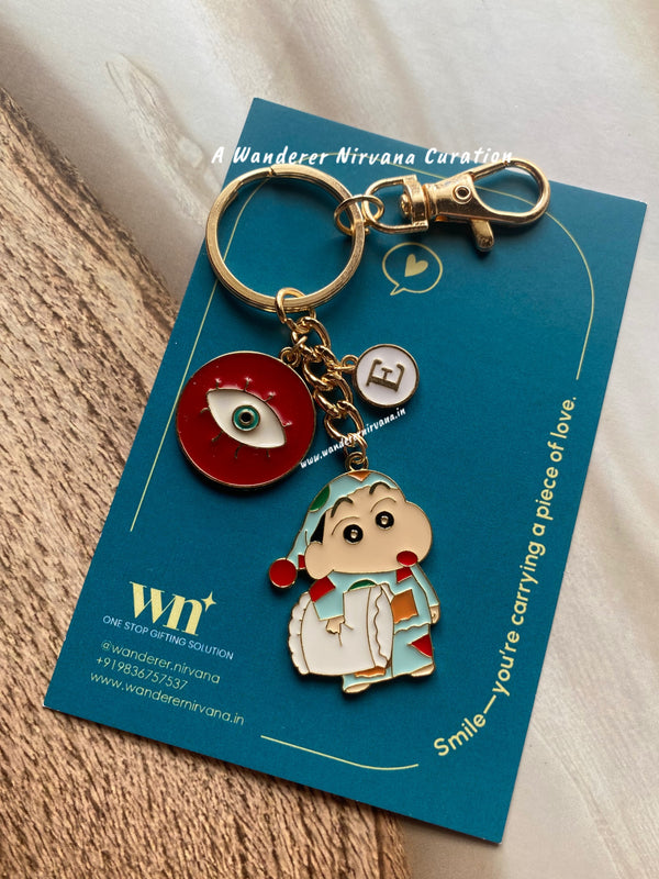 Sinchan Initial Evileye Keychain