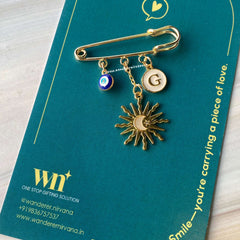Sun EvilEye Personalised Brooch