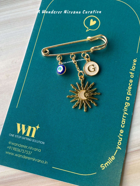 Sun EvilEye Personalised Brooch