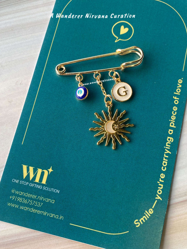 Sun EvilEye Personalised Brooch
