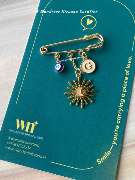 Sun EvilEye Personalised Brooch