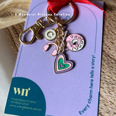 Heart Donut Headphones Keychain