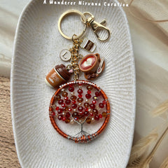 Coffee Lovers Dream Tree of Life Keychain Bagcharm