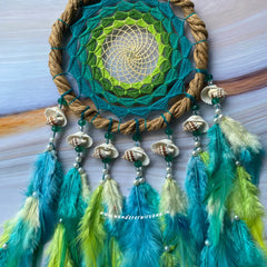 Evergreen Wreath Shells Dreamcatcher