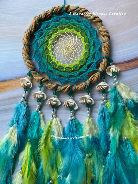 Evergreen Wreath Shells Dreamcatcher