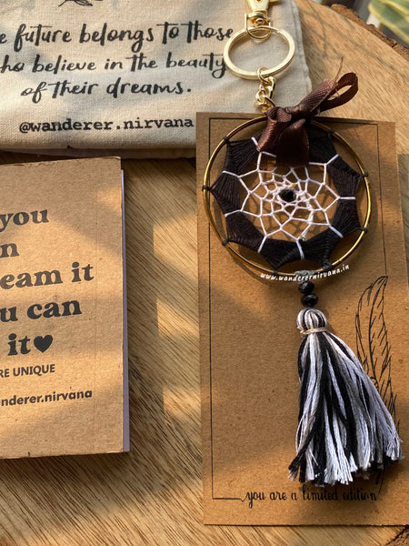Monochrome Dreamcatcher Keychain