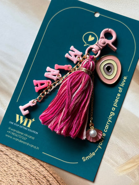 Personalised Pink Bagcharm