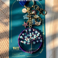 Blueberry Beach Personalised Tree of Life Keychain Bagcharm