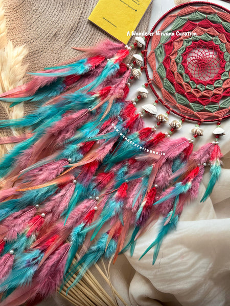 Olive Red Coral Rosewood Dreamcatcher