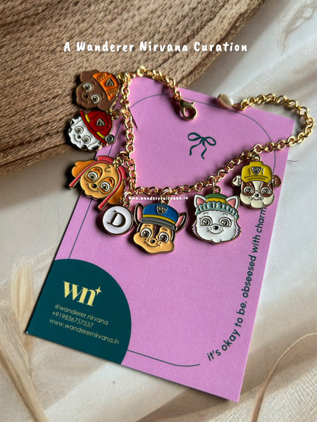 Paw Petrol Personalised Bracelet with Pearl Drop
