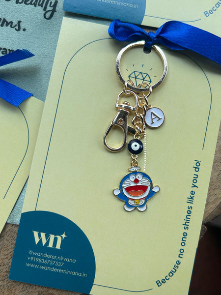 Doraemon Evil Eye Personalised Keychain