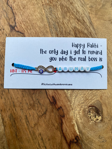 Infinity Evileye Name Rakhi