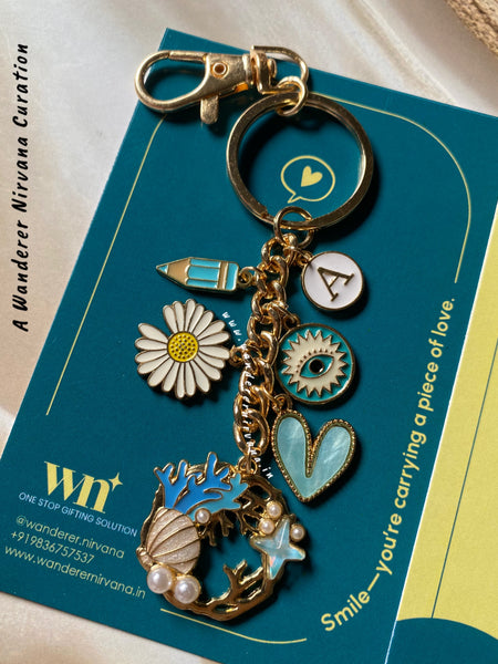 Beach Blue Personalised Keychain