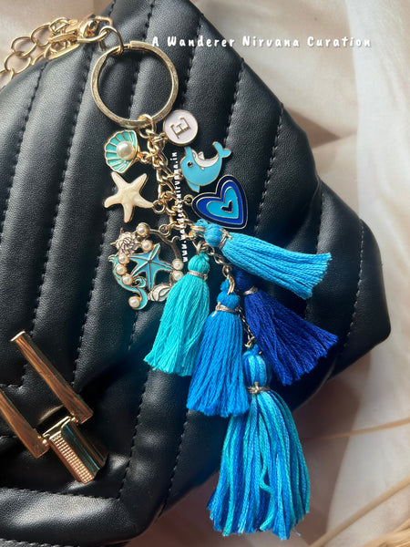 Beach Ocean Boho Personalised Keychain Bagcharm