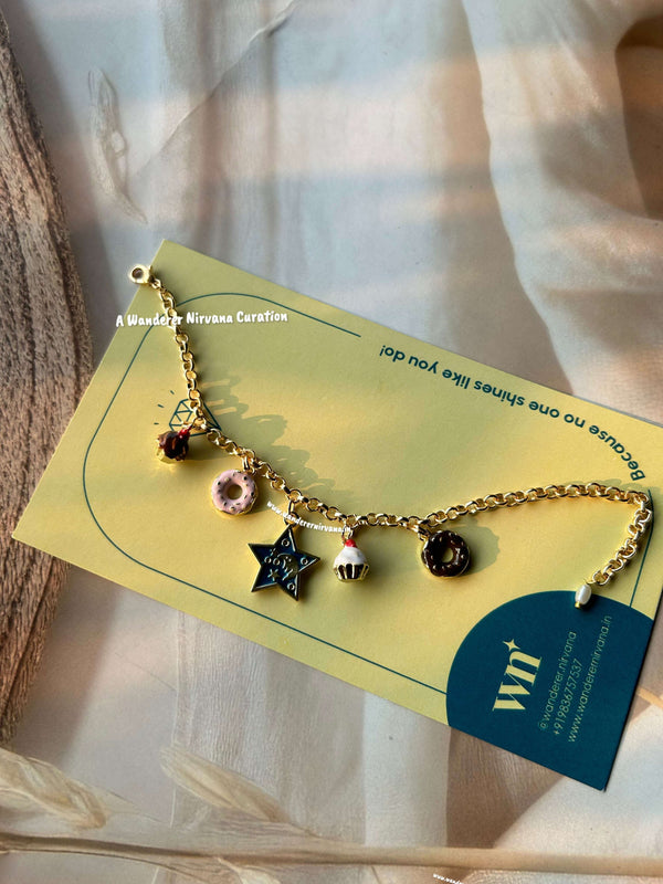 Cupcake Donut Star Moon Bracelet