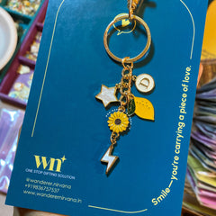 Lemon Flower Thunder Star Personalised Keychain