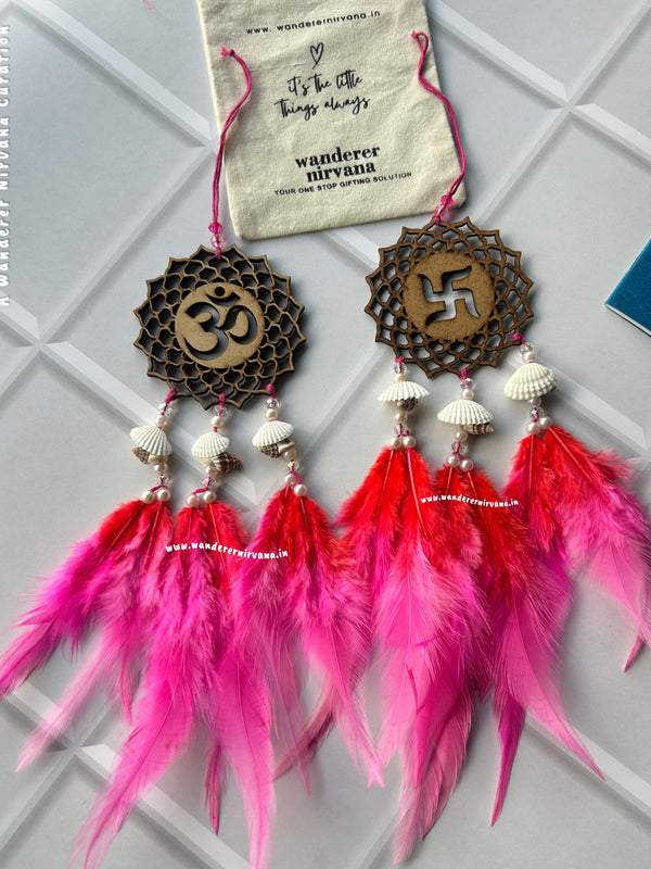 Ohm Swastik Pink-Red Shagun